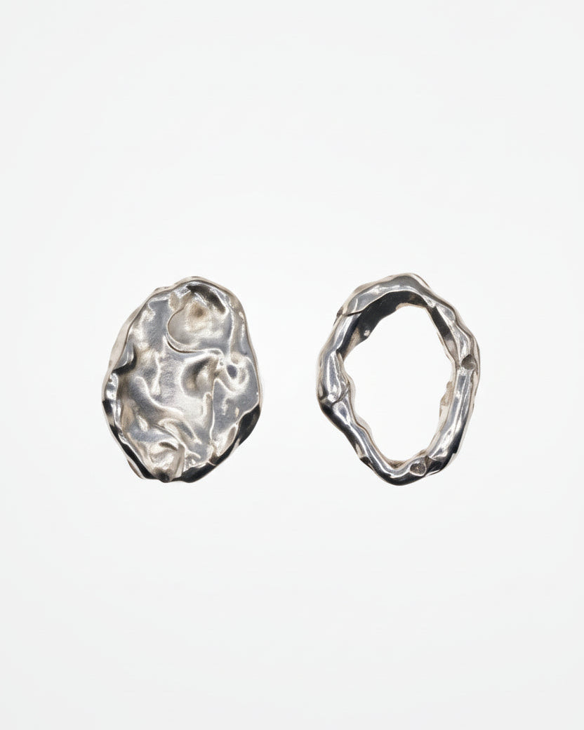 Silver Fluid Asymmetric Studs