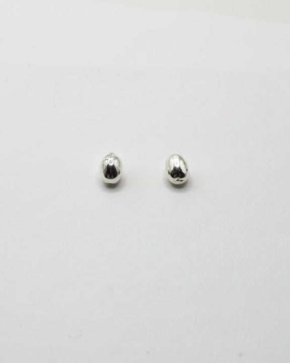 Silver Baroque Pearl Studs (Rounded)